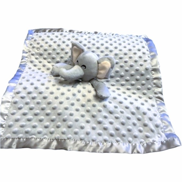 Pro Goleem Elephant Lovey Gray Grey Minky Dot Unisex Crinkle Ears Satin Back 16” - Picture 2 of 13